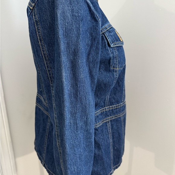 Valerie Stevens Blue and Yellow Jean Jacket Tailored Fit - Picture 4 of 5